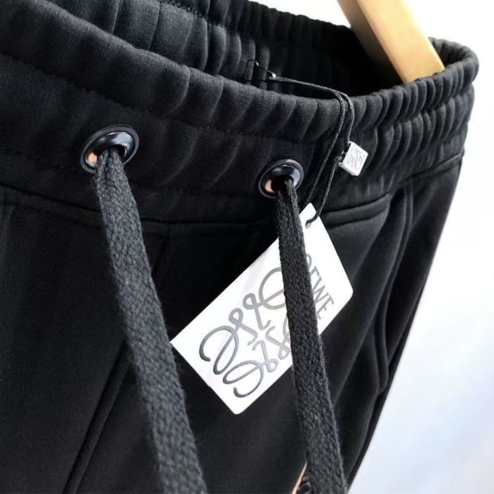 『M-5XL』秋冬ユニセックス 刺繍デザイン 裏起毛スウェットパンツ