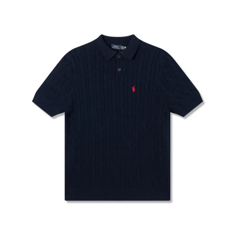 『S-XL』今季も大流行 着心地良い トレンド POLOネック ニット生地 Tシャツ