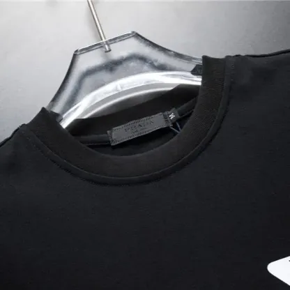 『S-3XL』夏物高級クルーネック半袖Tシャツ（男女兼用）