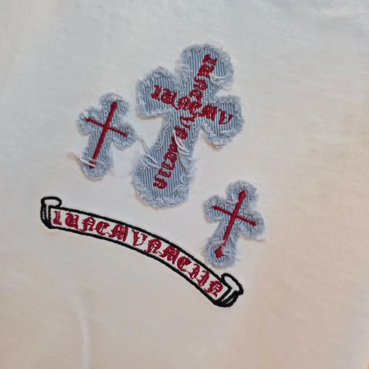 『S-2XL』新作 夏物 刺繍入り 半袖 プレミアム カジュアル ルーズ クルーネック Tシャツ