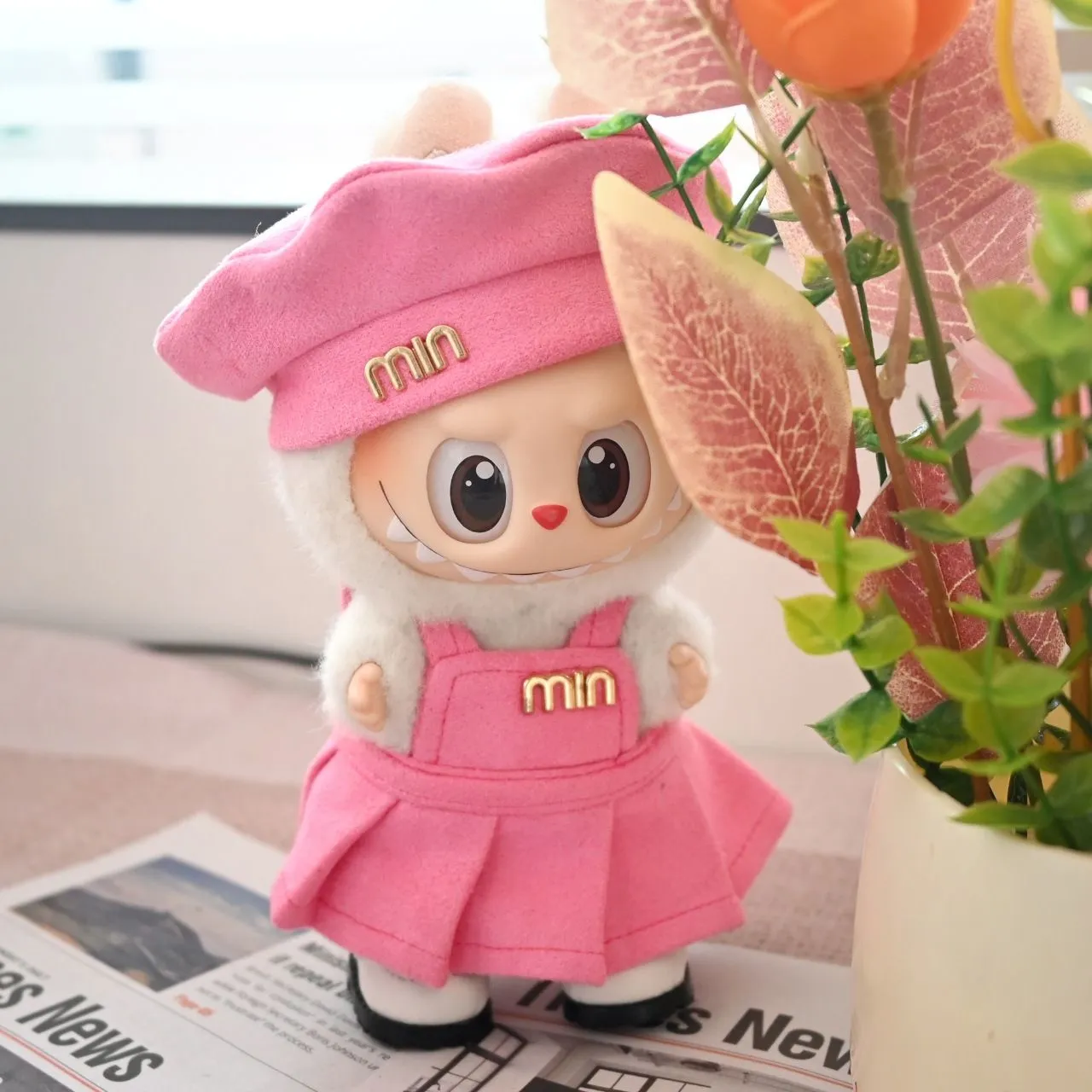 【ドール服のみ】17cm Labubuドール服 張元英同スタイル Labubu トレンドブランドセット 123代目マカロン