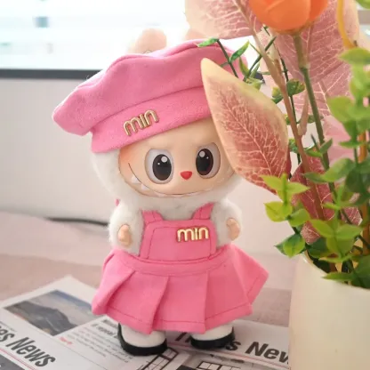 【ドール服のみ】17cm Labubuドール服 張元英同スタイル Labubu トレンドブランドセット 123代目マカロン