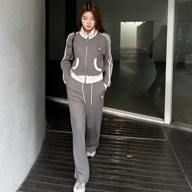 『S-L』話題沸騰中 大人気 優しい雰囲気 カジュアル スタンドネック セットアップ