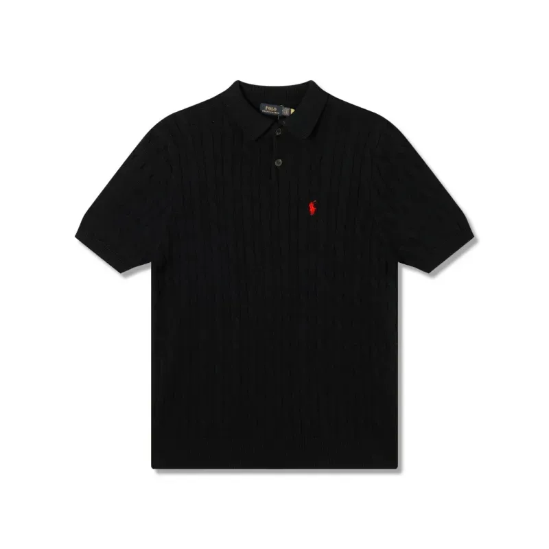 『S-XL』今季も大流行 着心地良い トレンド POLOネック ニット生地 Tシャツ