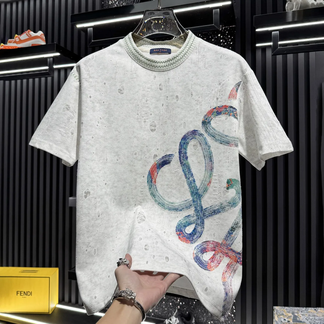 『M-4XL』新作 夏物 メンズ ハイエンド タイダイ刺繍入り半袖Tシャツ