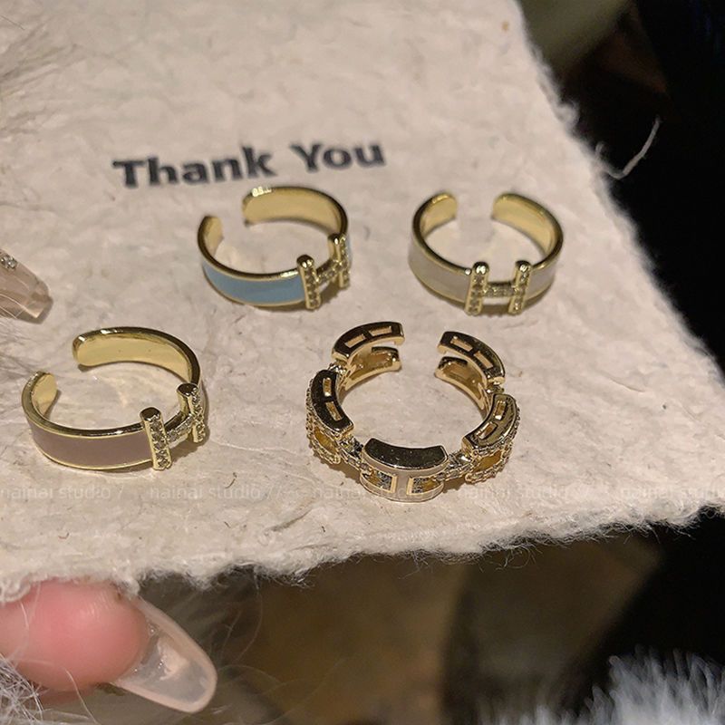 エナメル加工の高級リング、女性向けのユニークなニッチリング