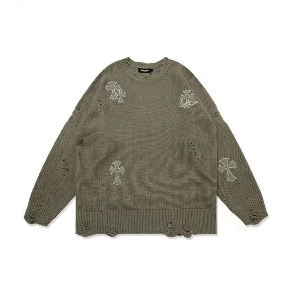 『S-8XL』レトロな秋冬のゆったりセーターのカップルコーデ