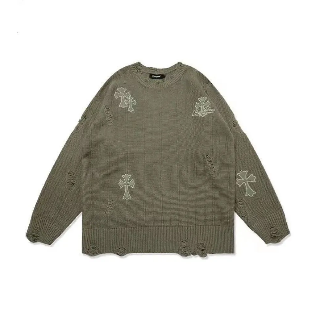 『S-8XL』レトロな秋冬のゆったりセーターのカップルコーデ