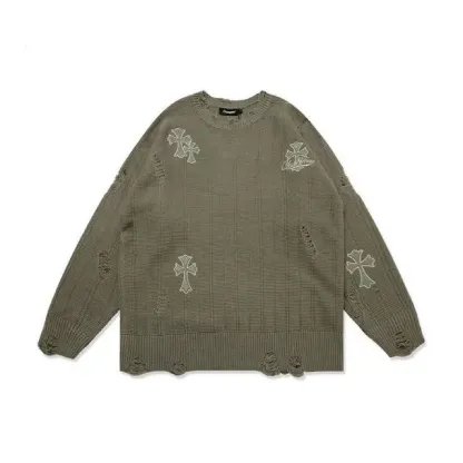 『S-8XL』レトロな秋冬のゆったりセーターのカップルコーデ
