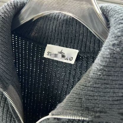 『S-3XL』秋冬ジッパースタンドカラー無地ニットカーディガンメンズとレディースバッジジャケット