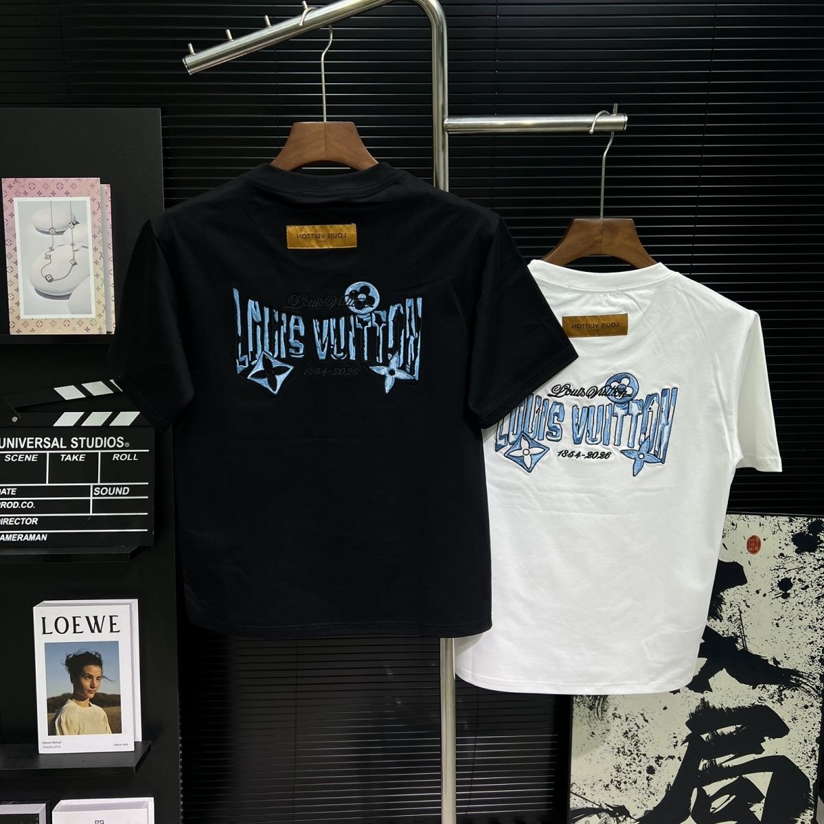 『S-2XL』男女兼用の刺繍入りラウンドネック半袖コットンTシャツ