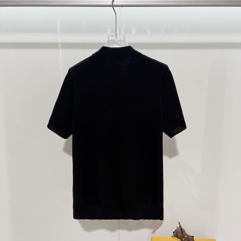 『S-3XL』男女兼用の、ストライプ柄ジャカードニットの半袖ポロシャツ。カジュアルウェアに最適です。