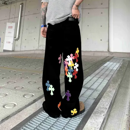 『S-3XL』2025年春夏新作 レイジーカラーパンツ 気質ジーンズ メンズ