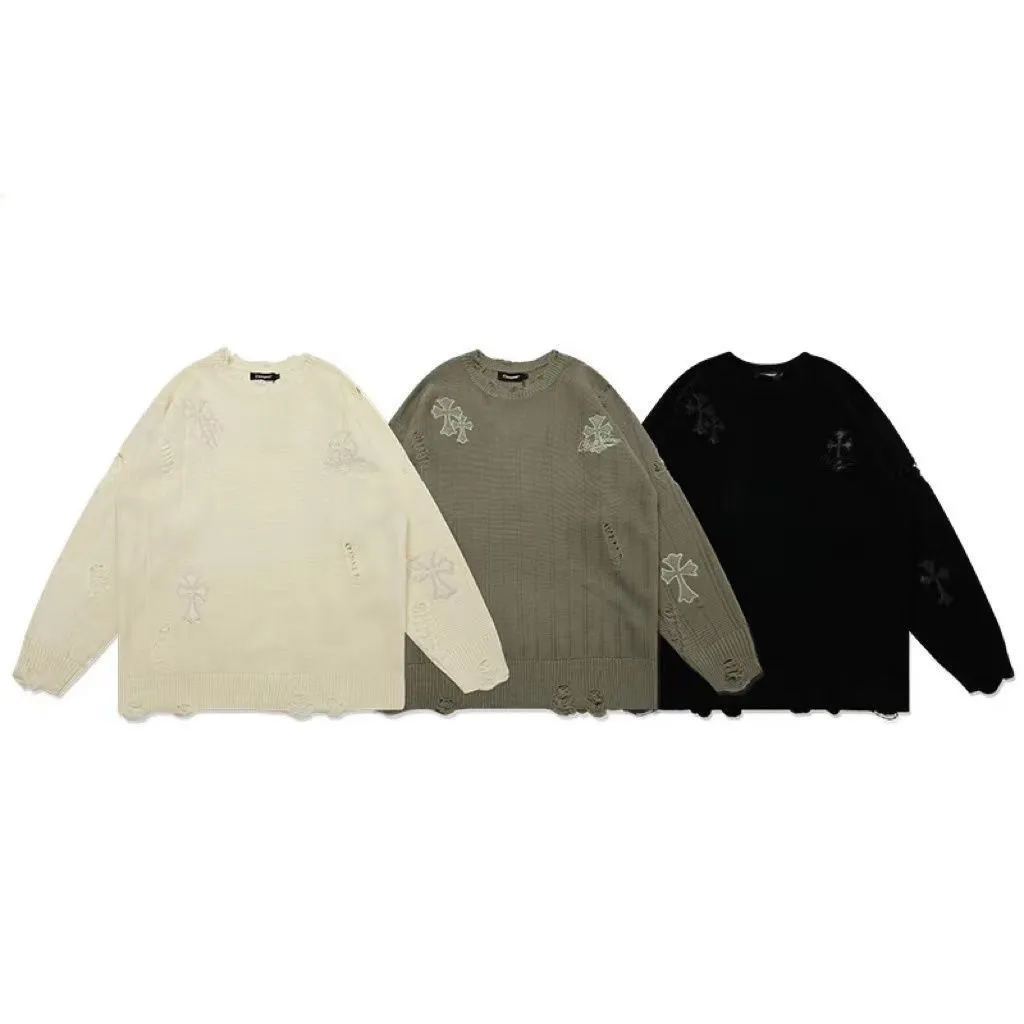 『S-8XL』レトロな秋冬のゆったりセーターのカップルコーデ