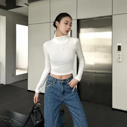 『S-L』人気爆発中 元気いっぱい ファッション おしゃれ 半ハイネック トップス