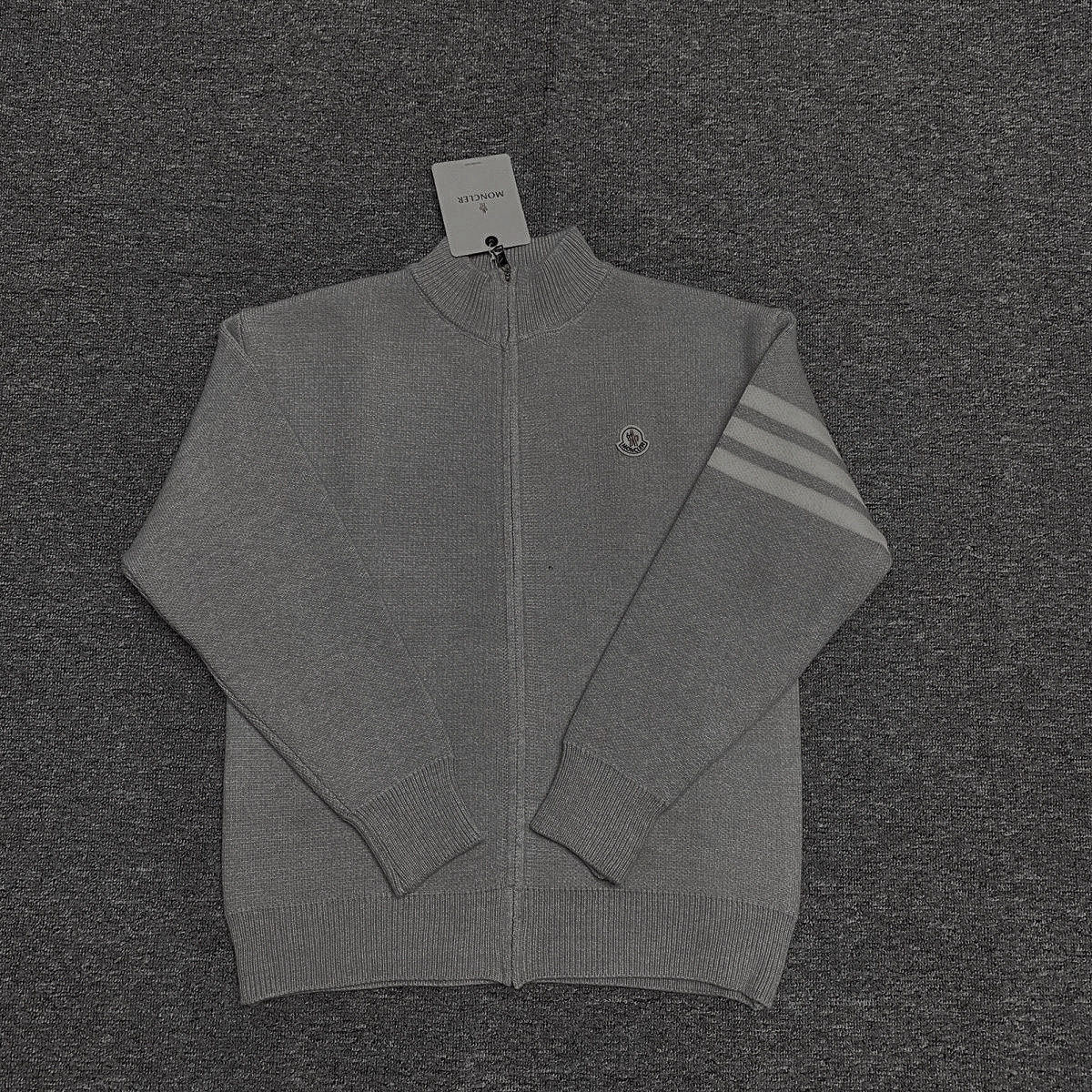『M-3XL』秋冬新作長袖ジッパーセーターカジュアルメンズセーターカーディガンジャケットスタンドカラー刺繍セーター