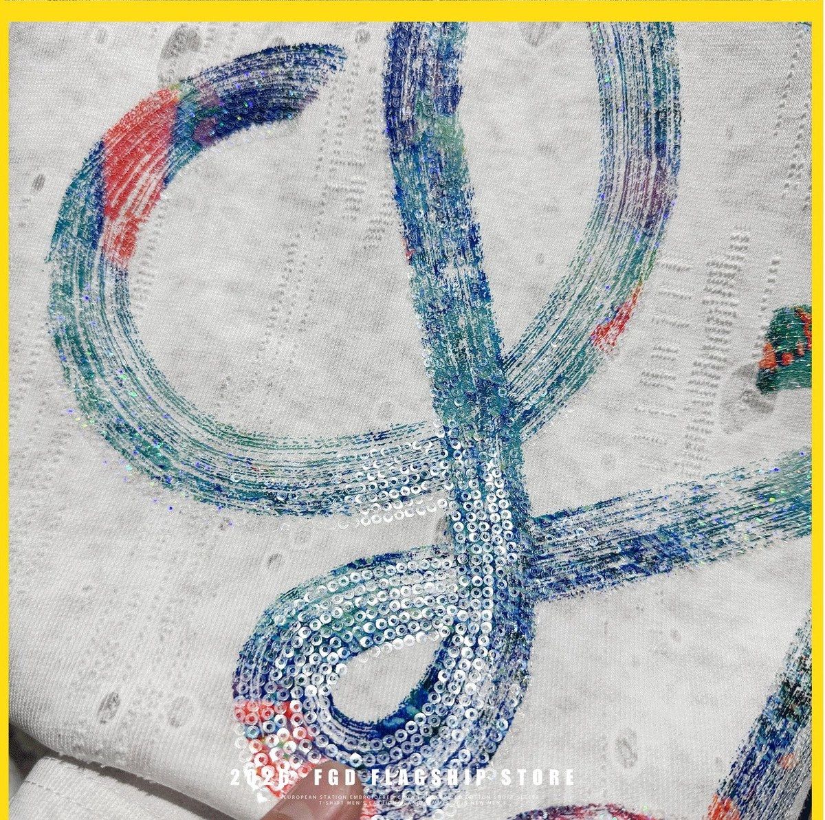 『M-4XL』新作 夏物 メンズ ハイエンド タイダイ刺繍入り半袖Tシャツ