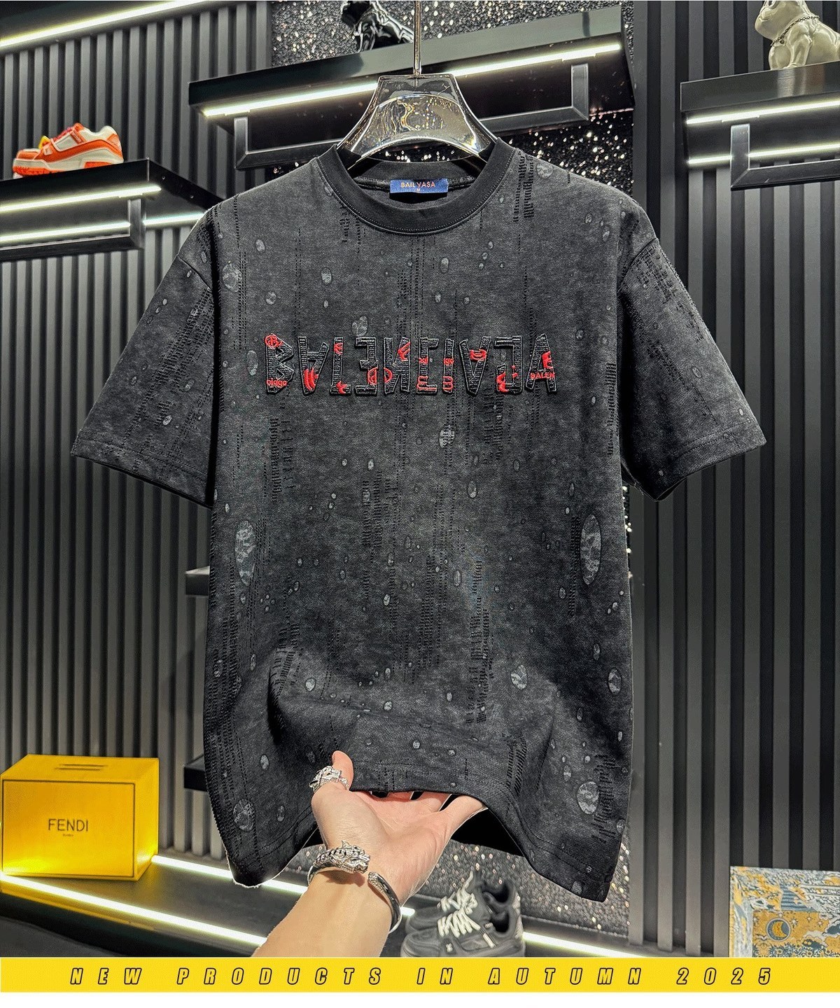 『M-3XL』メンズ高級刺繍入りタイダイ半袖Tシャツ、最新のファッショナブルなアメリカンスタイル。
