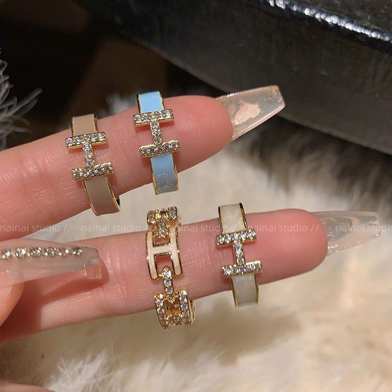 エナメル加工の高級リング、女性向けのユニークなニッチリング