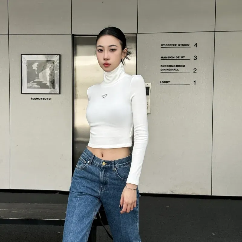 『S-L』人気爆発中 元気いっぱい ファッション おしゃれ 半ハイネック トップス