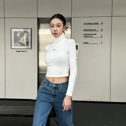 『S-L』人気爆発中 元気いっぱい ファッション おしゃれ 半ハイネック トップス
