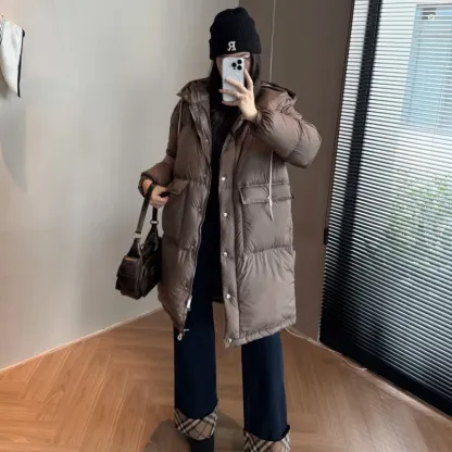 『S-L』美人度アップ クラシック高品質 暖かい 防風 着痩せ効果 合わせやすいダウンアウター