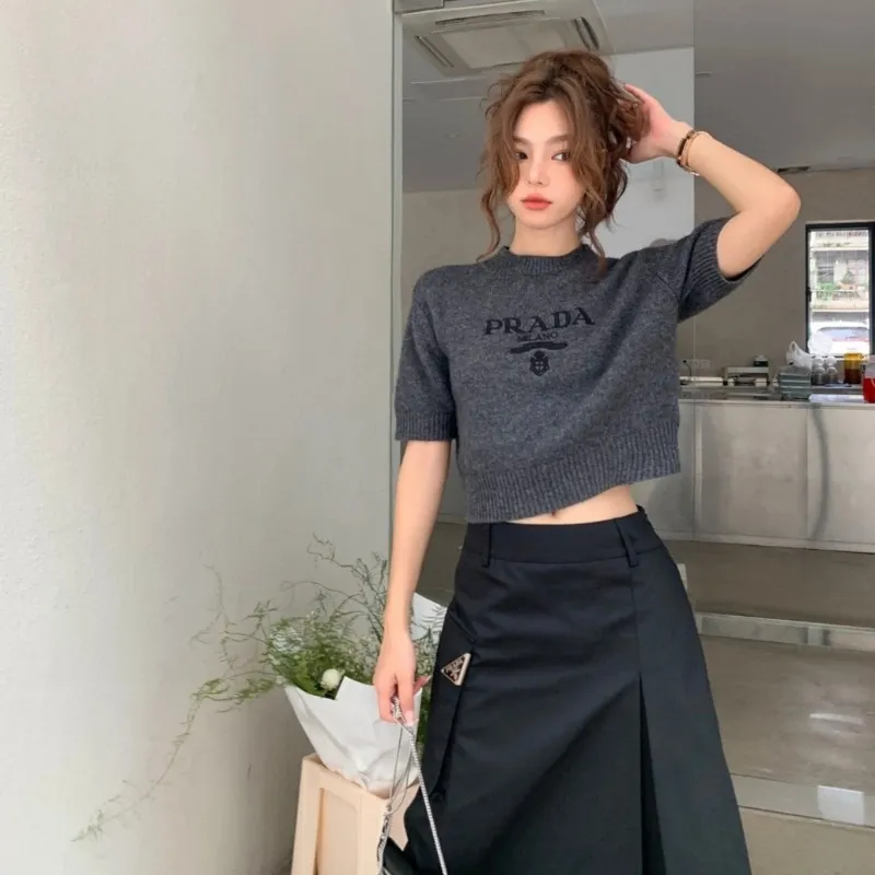 【S-L】超人気商品 絶対流行 モード カジュアル ラウンドネック プルオーバー ニット生地 Ｔシャツ