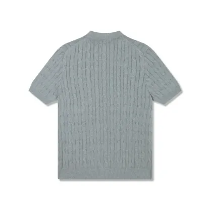 『S-XL』今季も大流行 着心地良い トレンド POLOネック ニット生地 Tシャツ