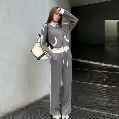 『S-L』話題沸騰中 大人気 優しい雰囲気 カジュアル スタンドネック セットアップ