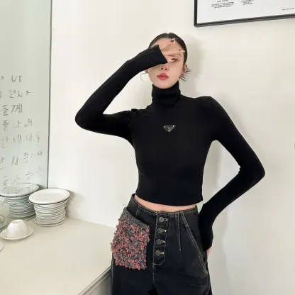 『S-L』人気爆発中 元気いっぱい ファッション おしゃれ 半ハイネック トップス