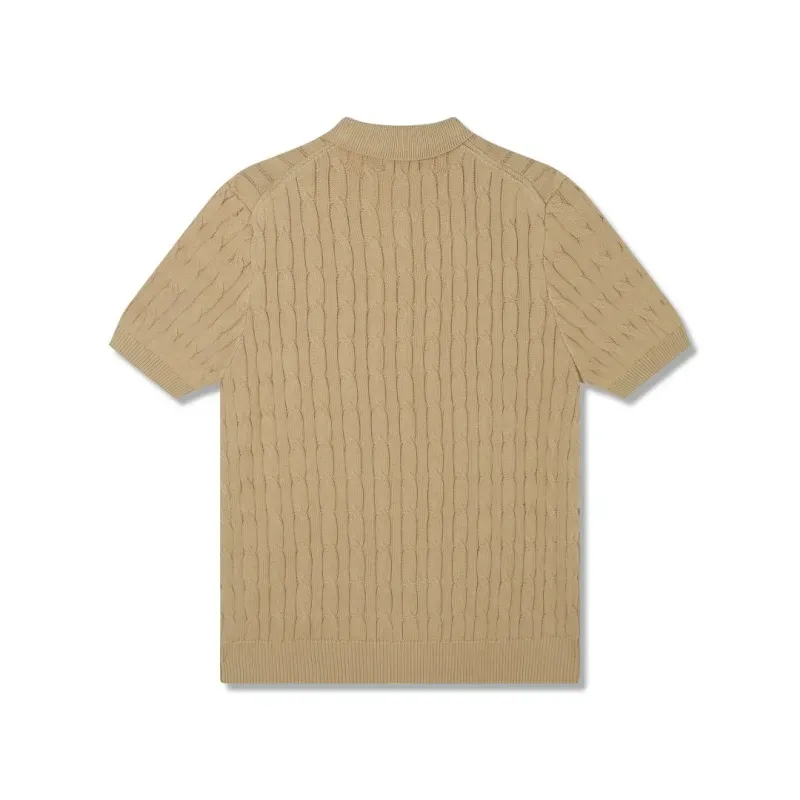 『S-XL』今季も大流行 着心地良い トレンド POLOネック ニット生地 Tシャツ