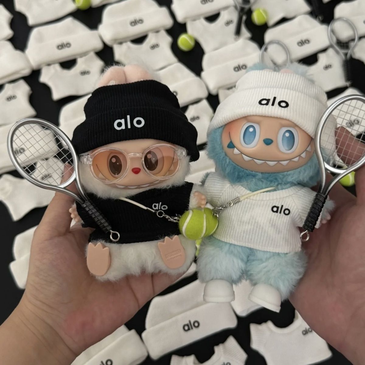 labubu 超かわいいテニススポーツスーツベビー服 17cm ぬいぐるみ人形 ユニバーサルチェンジスポーツウェア かわいい