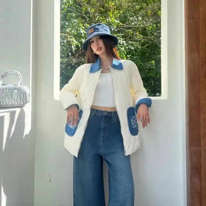 『M-L』好感度UP 最愛の一着 ファッション 折り襟 キルティングジャケット