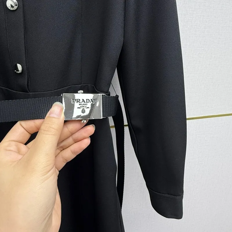 『S-L』超人気商品 大注目 着瘦せ エレガント ベルト付き 折り襟 ワンピース