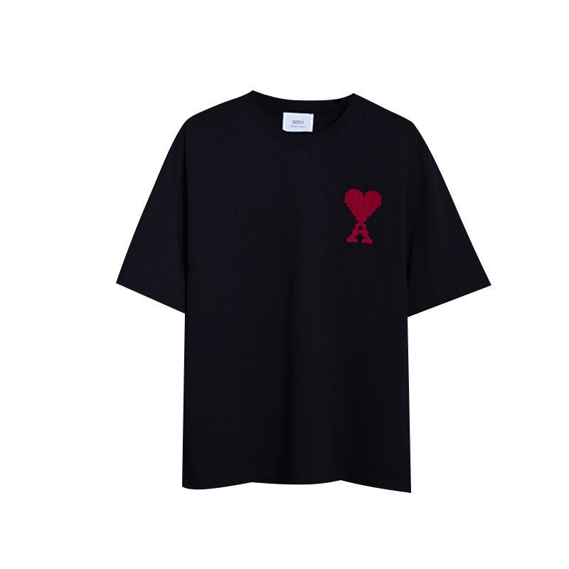 『S-XL』トレンディでミニマルな3D刺繍入り半袖カップルTシャツ（男女兼用）
