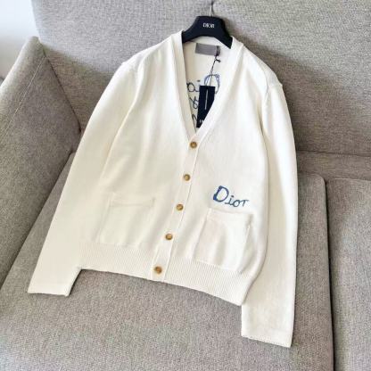 女性のためのファッショナブルなカーディガン、文字刺繍カーディガン、ゆったりとした万能な長袖ニットセータージャケット