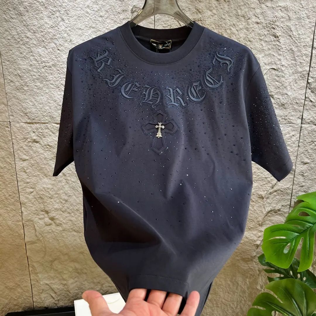 半袖Tシャツ秋冬新作軽量高級トレンドブランドメンズカジュアルファッションホットダイヤモンドメンズトップ