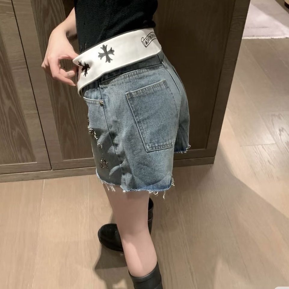 『S-XL』スタイリッシュな新作デニムショートパンツ スリムに見えて トレンド感も抜群です