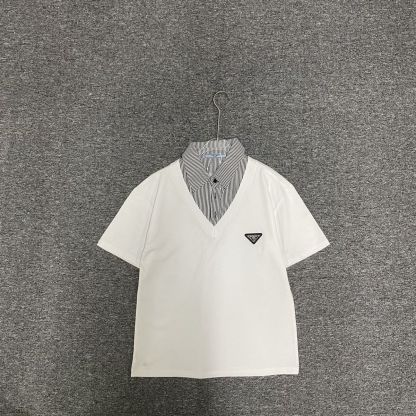 『L-5XL』夏にぴったりのストライプ柄半袖Tシャツ 着回し力抜群で男女兼用