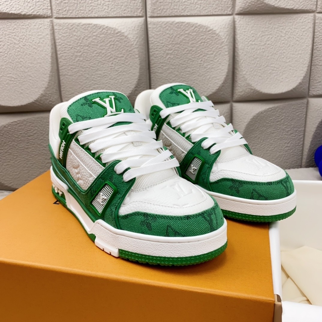【L002】ルイ・ヴィトン Louis Vuitton LV Trainer Sneaker "Green"