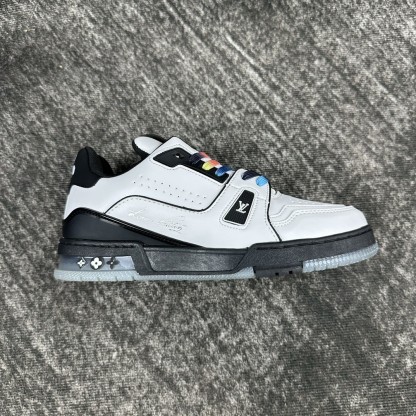 【L001】ルイ・ヴィトン LOUIS VUITTON TRAINER LINE SNEAKER "WHITE BLACK"
