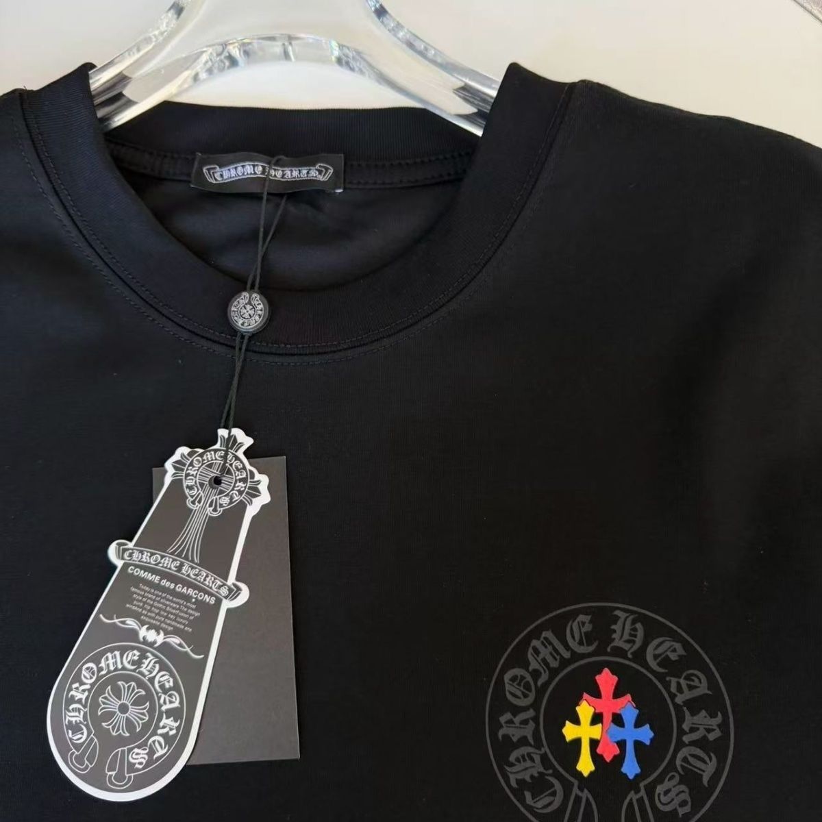 【S-2XL】高品質で丈夫な刺繍入りクルーネックプルオーバー半袖Tシャツ