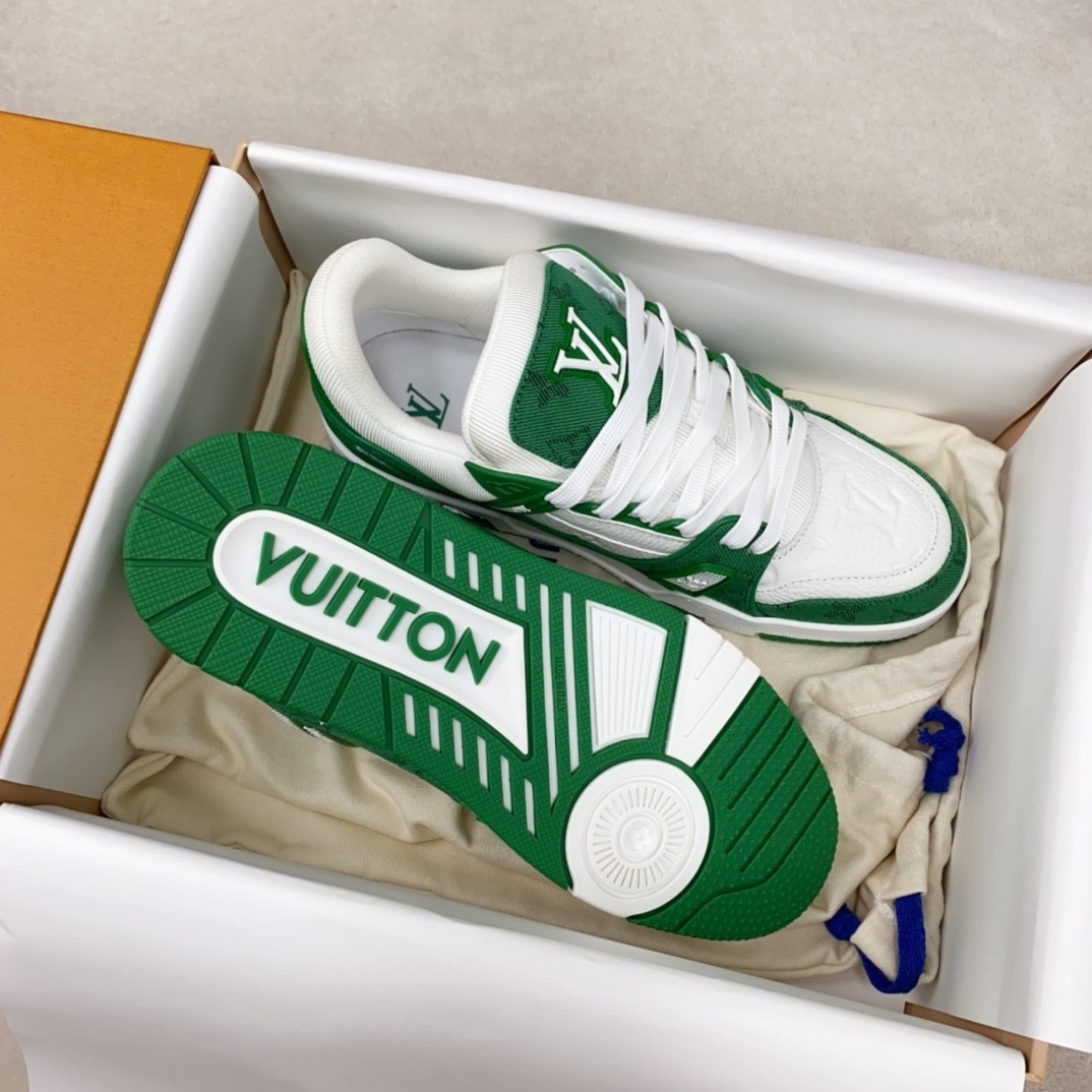 【L002】ルイ・ヴィトン Louis Vuitton LV Trainer Sneaker "Green"