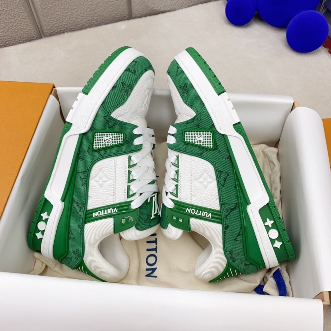 【L002】ルイ・ヴィトン Louis Vuitton LV Trainer Sneaker "Green"