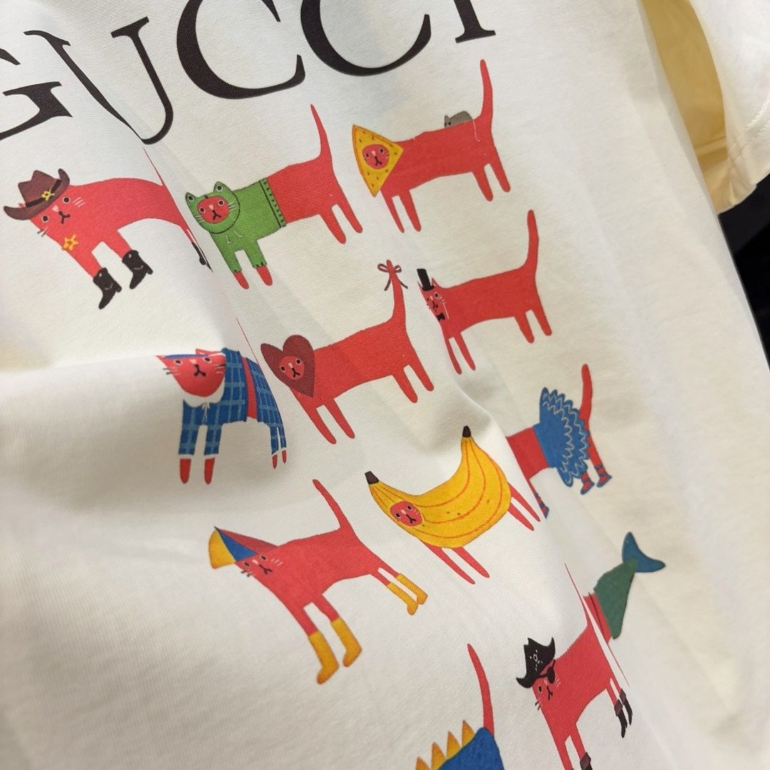 『S-XL』人気のプリント入り純綿Tシャツ、カジュアルなゆったりトップス