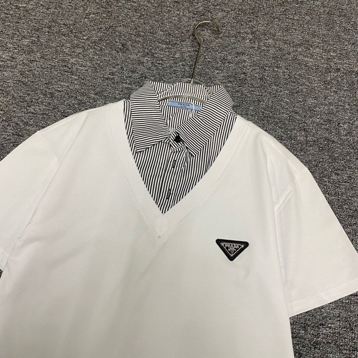 『L-5XL』夏にぴったりのストライプ柄半袖Tシャツ 着回し力抜群で男女兼用
