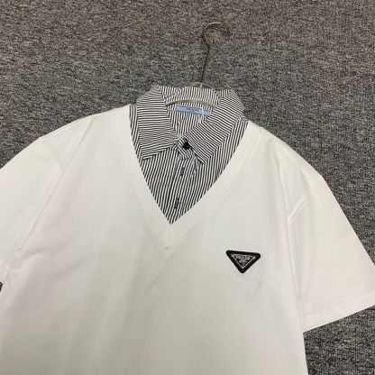 『L-5XL』夏にぴったりのストライプ柄半袖Tシャツ 着回し力抜群で男女兼用