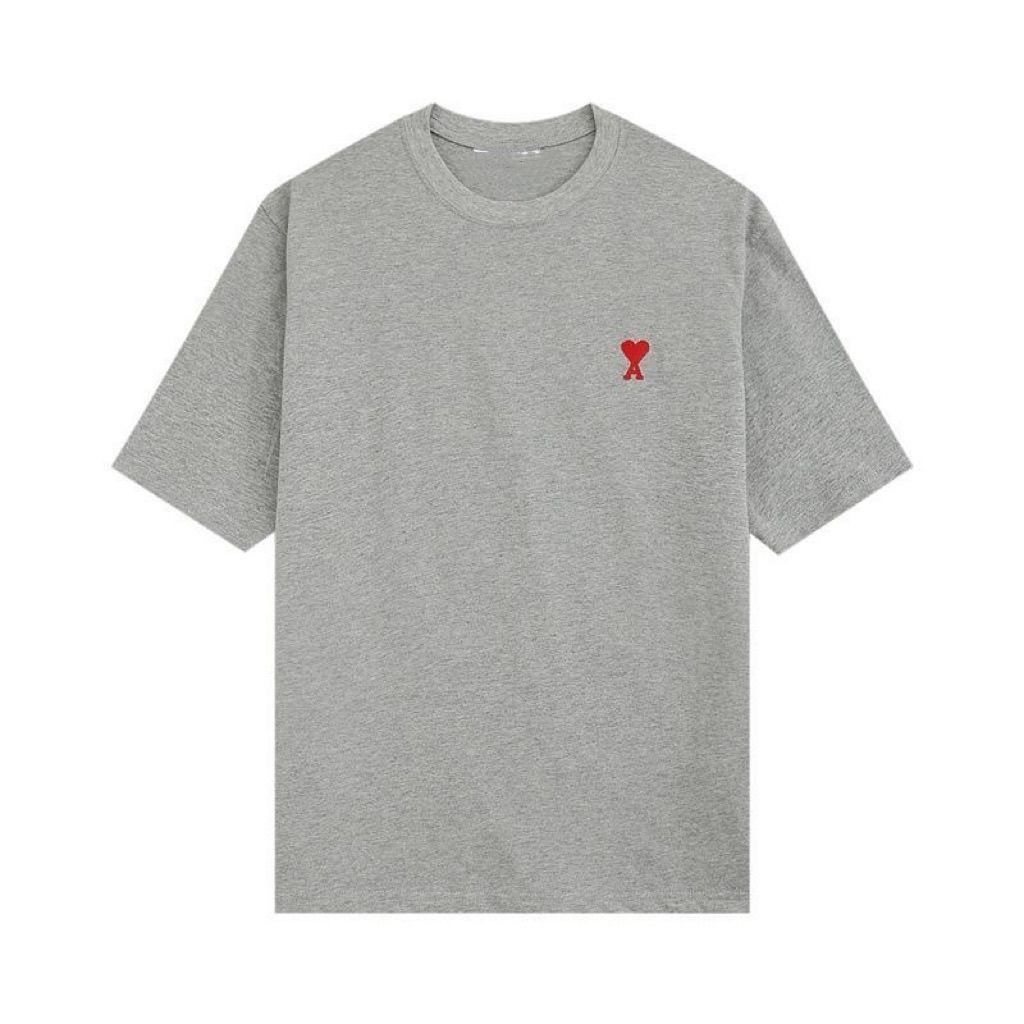 『M-5XL』刺繍入りの純綿製半袖Tシャツ。ユニセックス、ラウンドネック、スポーティーで着回し力抜群。