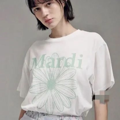 魅力的 ファッション 可愛い アルファベット プリント 花模様 着瘦せ 快適 ゆったり トップス Ｔシャツ