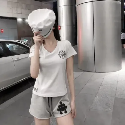大人気 スリム 着痩せ 合わせやすい Vネック トレンド 半袖 Tシャツ